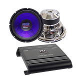 New PYLE PL1290BL 12 2400 Watt Car Audio Subwoofers PYLE 2000W Amplifier Amp