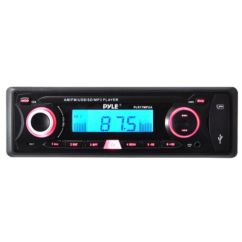Pyle PLR17MPUA In-Dash AM-FM-MPX Receiver MP3 Playback with USB-SD Card and Aux-In